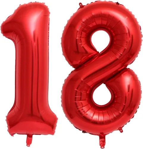 Vista 16 de Globos rojos de 40 pulgadas con el número 10, globos gigantes de 10 globos rojos de cumpleaños 10 globos rojos de cumpleaños 10 globos de 10.º