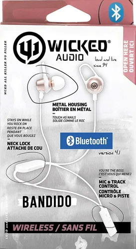 Vista 5 de Wicked Audio Bandido Wireless - Auriculares Bluetooth con micrófono y control de pista, auriculares inalámbricos con carcasa de metal, accesorios