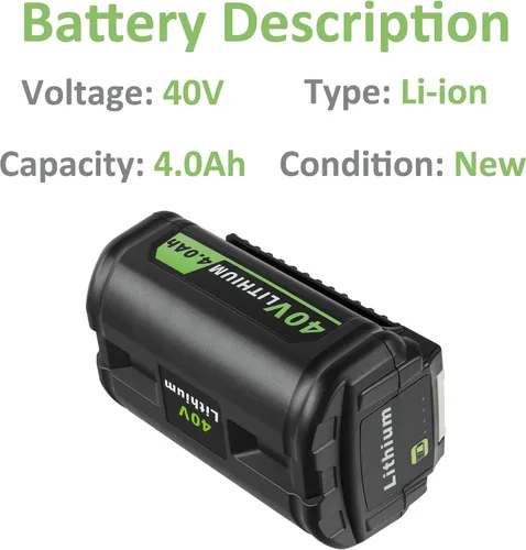 Vista 2 de Batería de repuesto de alta capacidad de 4.0Ah para batería Ryobi de 40 V - Vida útil prolongada y rendimiento confiable