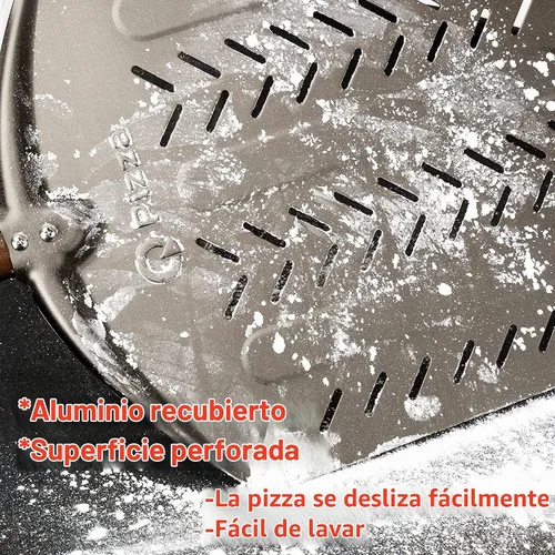Vista 8 de Cáscara perforada de la pizza, espátula de la pizza de 14 pulgadas