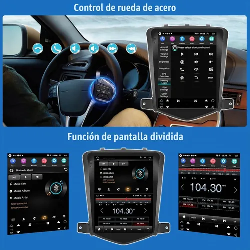 Vista 6 de Audio de alta fidelidad + ecualizador: 4Core 2G+64G para Chevrolet Chevy Cruze J300 2009-2015 Radio estéreo de coche, Android 13 9.7 pulgadas HD