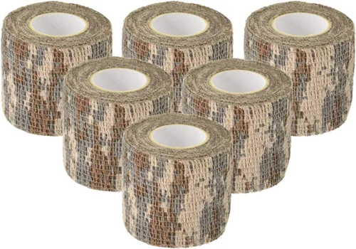 Vista 10 de EAmber Cintas de camuflaje de camuflaje de 1.96 x 177 pulgadas, vendaje protector autoadhesivo para linternas, bicicletas, ejército militar