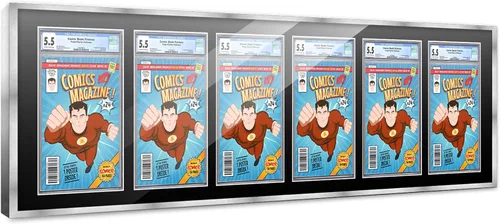 Vista 31 de Poster Palooza Marco de cómics con paspartú para 1 cómic de grado CGC, CBCS o PGX, marco de cómic de bronce para cómic de 8.125 x 13 pulgadas