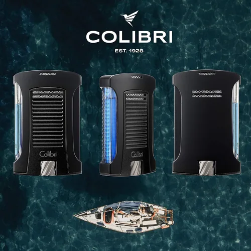 Vista 4 de Colibri Daytona - Encendedor de butano resistente al viento: llama ajustable, encendedor de puros recargable de un solo chorro, diseño ergonómico