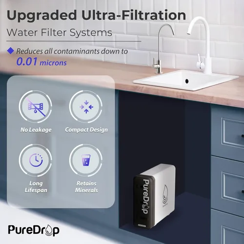 Vista 10 de PureDrop Sistema de filtro de agua para debajo del fregadero sin tanque