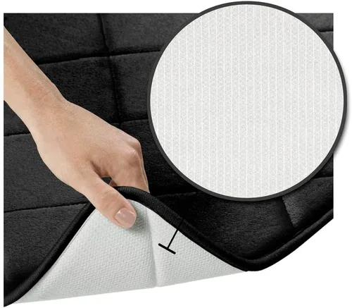 Vista 3 de Home Dynamix Capri Haven - Tapete de baño de espuma viscoelástica lavable a máquina, negro, 22 x 42 pulgadas