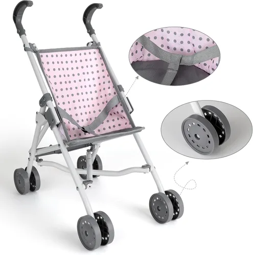 Vista 3 de deAO Muñeca de bebé, cochecito de cuna, cama de guardería, juego de rol, muñeca de bebé con accesorios y alfombra de juego, cuna de viaje, saltador