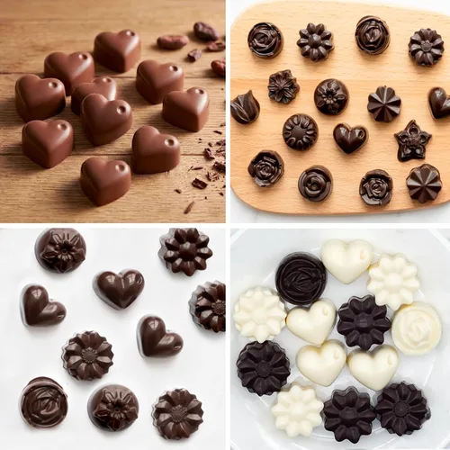 Vista 6 de 6 paquetes de moldes de silicona para caramelos de chocolate con forma de flor, moldes de silicona antiadherentes de grado alimenticio para gelatina