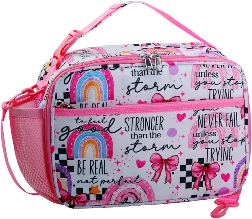 Vista 13 de RLGPBON Lonchera para Niños, Lonchera con Aislamiento Térmico para Niños y Niñas, Bonita Bolsa de Almuerzo y Lonchera Reutilizable para Niños