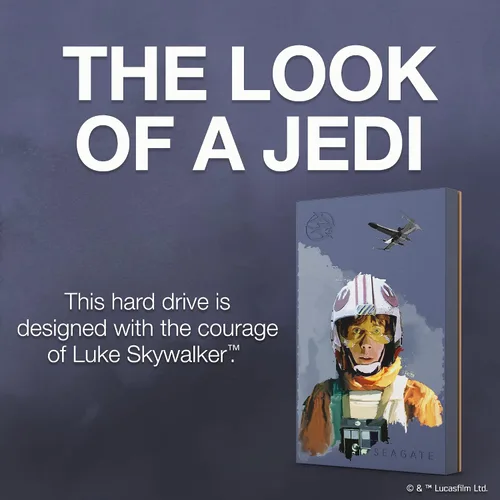 Vista 3 de Seagate Luke Skywalker SE FireCuda - Disco duro externo de 2 TB - USB 32 iluminación LED RGB personalizable azul funciona con PC Mac Playstation