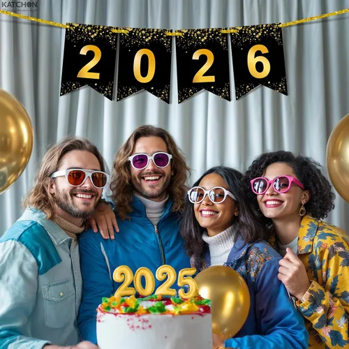 Vista 6 de KatchOn, Cartel de graduación 2026 – 8 pies, sin bricolaje Cartel de graduación negro y dorado 2026 Decoraciones de graduación 2026 Cartel