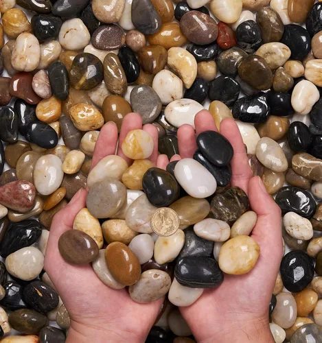 Vista 15 de NUPICK Rocas de grava de 10 libras, guijarros pulidos de 0.5 a 0.7 pulgadas para plantas, pecera, jarrón transparente y más, piedras negras