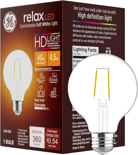 Vista 13 de GE Bombillas Relax HD Blanca Suave 60W ST19 (paquete de 2)