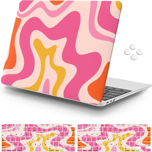 Vista 16 de iCasso - Funda para MacBook Air de 13 pulgadas, diseño de pegatinas vintage 2020 A2337 M1 Macbook Air 13 pulgadas protectora de plástico duro