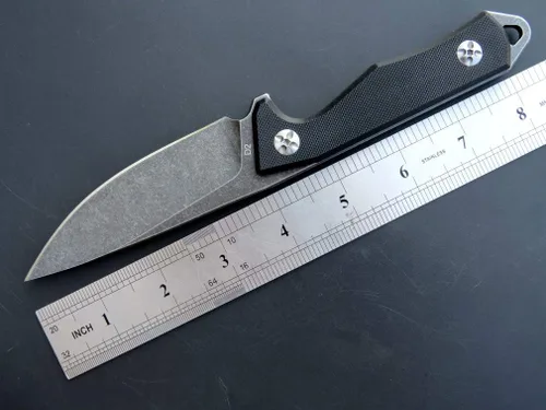 Vista 2 de Eafengrow EF107 Cuchillo de hoja fija con hoja de acero D2 y funda Kydex - Cuchillo compacto G10 para exteriores (negro)