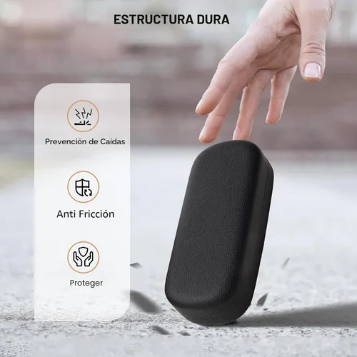 Vista 4 de Marvolia Estuche para gafas de sol, funda rígida grande de piel sintética para gafas de sol Negro