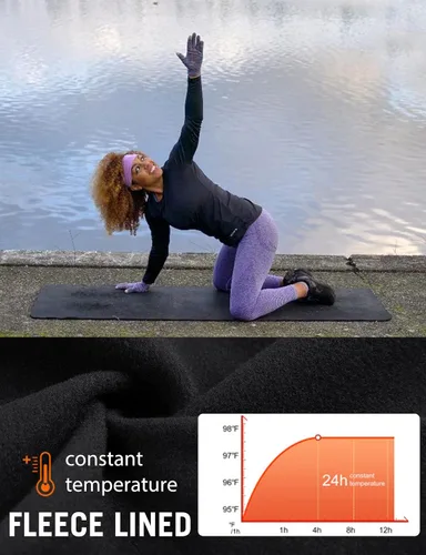 Vista 5 de BALEAF Camiseta térmica de forro polar para mujer de manga larga con agujeros para los pulgares bolsillo con cremallera para clima frío