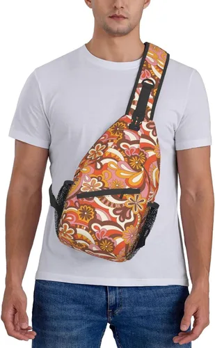 Vista 6 de PETTDY Bolso bandolera para hombres y mujeres, mochila de hombro, bolsas de pecho, mochila cruzada para senderismo, camping, viajes al aire libre