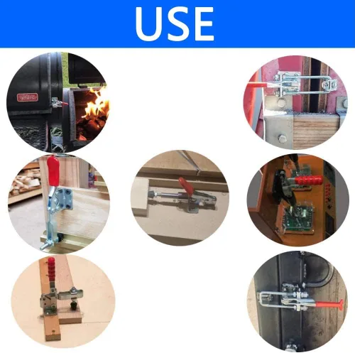 Vista 7 de Utoolmart Abrazadera de palanca ajustable, botón de liberación rápida, abrazadera de palanca de acción de empuje de tracción de 99 libras
