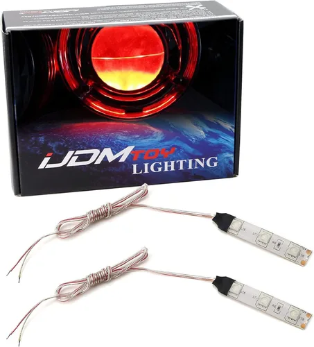 Vista 6 de Tira de luces LED Devil Demon Eye de iJDMTOY 3-SMD para adaptación a las luces de proyector o portavasos LED, caja de guantes, fluorescentes