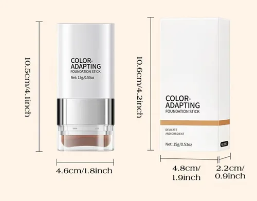 Vista 5 de Barra de base que cambia de color, doble extremo con cepillo desmontable, maquillaje húmedo e hidratante para un aspecto impecable, combinación