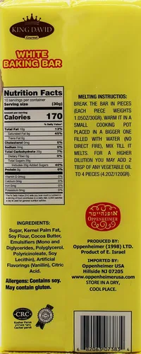 Vista 2 de King David - Barra de fusión de chocolate vegana para hornear, sin lácteos, fácil de maltear, 10 piezas de 1.06 oz por barra fácil de romper, 2