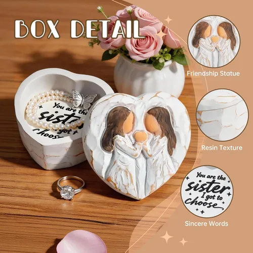 Vista 4 de Regalos para amigas, caja de recuerdo pequeña para amigas, regalos de cumpleaños para el día de la madre para amigos, You're the Sister I Got to