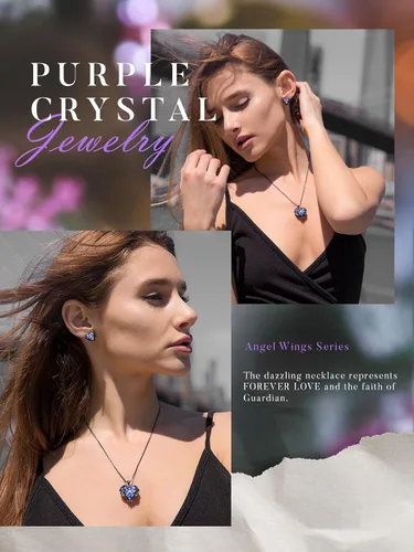 Vista 6 de CDE - Collar con dije de corazón de ala de ángel para mujer, dije de tono plateadodorado, regalo de Navidad, San ValentínDía de la Madre