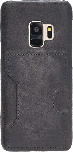 Vista 5 de Venito Florence - Funda de piel compatible con Samsung Galaxy S9, extra segura con bloqueo RFID, cartera desmontable para teléfono (gris decolorado)