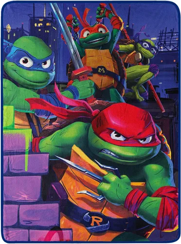 Vista 10 de Northwest Manta Micro Raschel Teenage Mutant Ninja Turtles, 46 x 60 pulgadas, Cowabunga Dudes