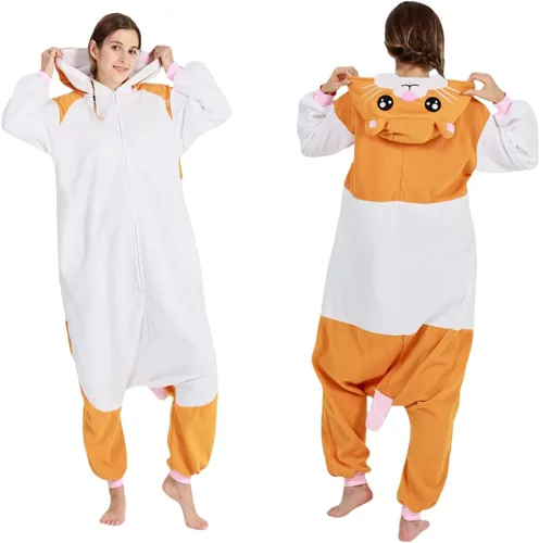 Vista 3 de SimZoo Adult Animal Onesie Pajamas, Men and Women's Animal Cosplay Costume Sleepwear, One-Piece Unisex Homewear