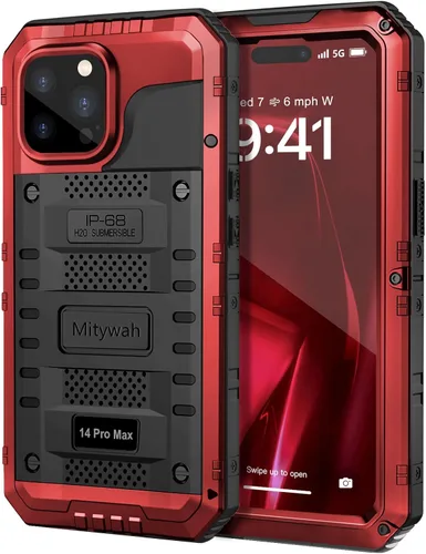 Vista 132 de Mitywah Funda impermeable para iPhone 7/iPhone 8 / iPhone SE 2020, funda de metal resistente de grado militar, protección de cuerpo completo