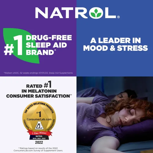 Vista 7 de Natrol Melatonina de disolución rápida de 10 mg, suplementos de melatonina para un sueño reparador, apoyo para el sueño para adultos, 100 tabletas