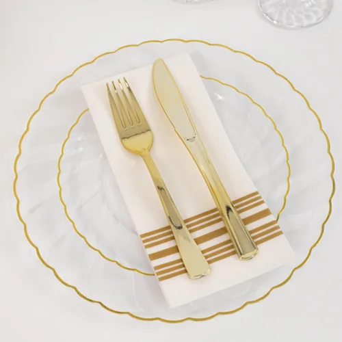 Vista 7 de Efavormart - Paquete de 10 platos de plástico transparente para fiestas, platos redondos desechables de postre de ensalada de 7.5 pulgadas con borde