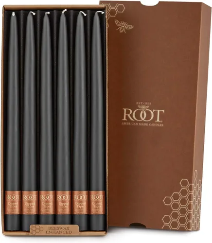 Vista 13 de Root Candles Arista Timberline - Velas para cena de 12 pulgadas, sin aroma, 12 unidades, color negro