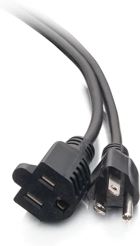 Vista 10 de Cables To Go Alargue calibre 18 según el sistema de medición AWG, para ahorrar enchufes, con receptor NEMA 5-15 a enchufe NEMA 5-15, color negro.