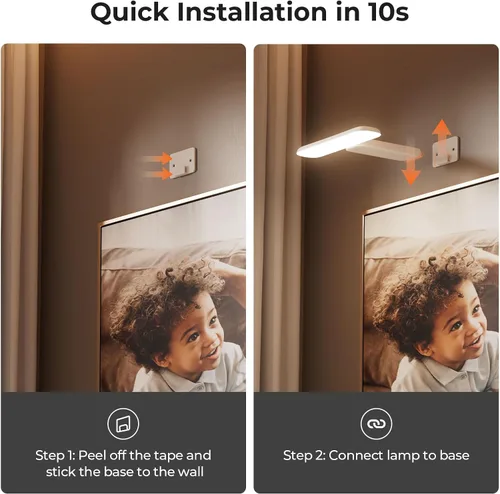 Vista 5 de FULEN Luces de Imagen a Pilas Recargables, Luces de Marco de Fotos para Pared, Luces de Pared LED Inalámbricas para Arte, Pinturas, Galería y Diana