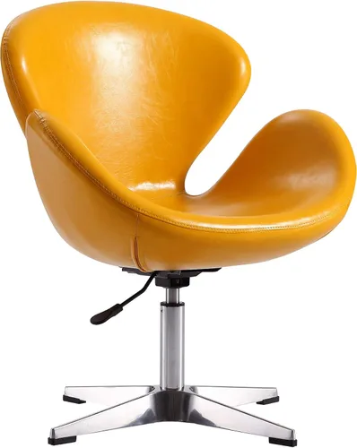 Vista 21 de Manhattan Comfort Raspberry - Silla giratoria ajustable con giro de 360°, base de cromo pulido, diseño retro moderno, asiento versátil ideal