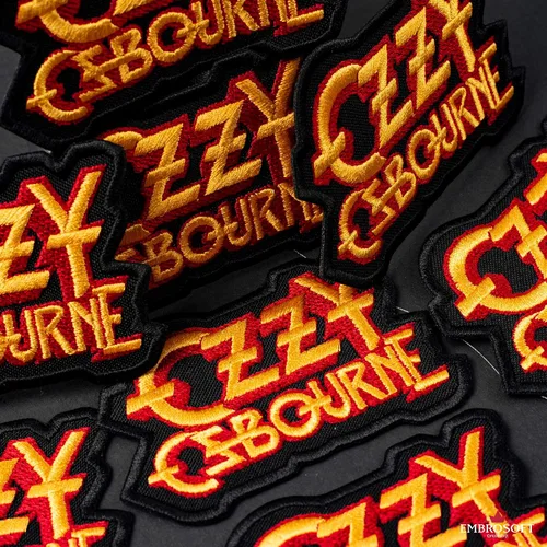 Vista 5 de Ozzy Osbourne Patch, Yellow Red, Hard Rock, Heavy Metal BandEmbroideredIron On (3.5" x 2.3")