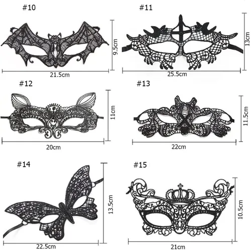 Vista 2 de Mesee 15 máscaras venecianas para mascarada, máscara de encaje para mujer, para Halloween, carnaval, disfraces, fiesta, baile de cosplay