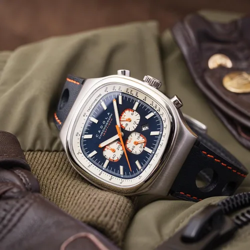 Vista 2 de Cadola Reloj cronógrafo Hulme de 1.654 in para hombre con correa de cuero CD-1026