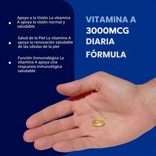 Vista 4 de GNC Vitamina A 3000mcg, visión normal y piel sana, 180 porciones