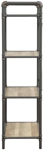 Vista 6 de Acme Itzel - Estantería rectangular de 4 niveles de madera en roble antiguo y gris arena