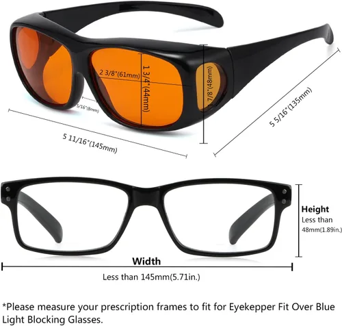 Vista 4 de Eyekepper Paquete de 2 lentes de bloqueo de luz azul que se ajustan sobre anteojos de computadora