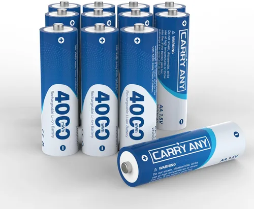 Vista 11 de Paquete de 4 baterías recargables de litio AA, batería doble AA de 1.5 V 4200 mWh con cable de carga USB-C, más de 2000 ciclos, carga rápida