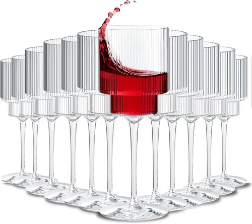 Vista 11 de Lueumxc Copas de vino de plástico – Copas de vino acrílicas de 12 onzas, Origami irrompible, vasos de cóctel de plástico transparente, reciclables