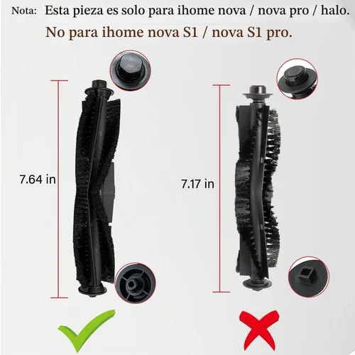 Vista 4 de Cepillo principal y cubierta para aspiradora ihome Autovac Nova para iHRV6