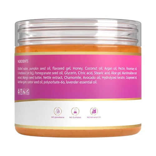 Vista 5 de MAKOF BEAUTY Gel de crema para definir y peinar rizos, mejora la definición de los rizos y la sujeción duradera. Con linaza, semilla de calabaza