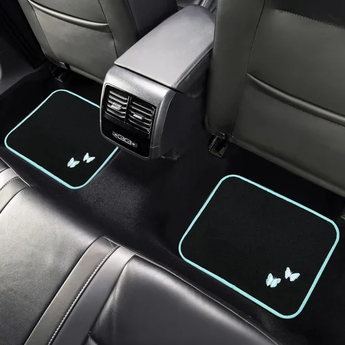 Vista 8 de August Auto Alfombrillas de ajuste universal con diseño de mariposa para automóvil con almohadilla para el talón para sedán, SUV, camión, camioneta