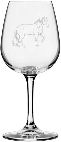 Vista 48 de Abaco Barb Body Horse - Copa de vino grabada multiusos (12.75 onzas) Unique Gifts for Horse Lovers, Personalized Wine Glasses, All-Purpose